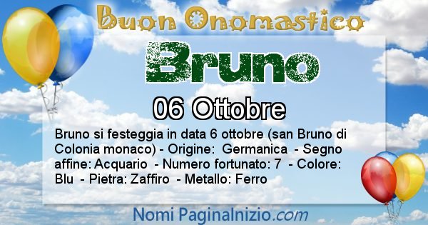 Bruno - Onomastico del nome Bruno