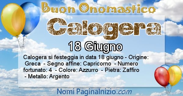 Calogera - Onomastico del nome Calogera