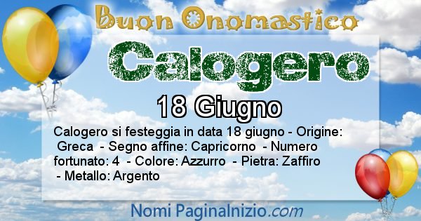 Calogero - Onomastico del nome Calogero