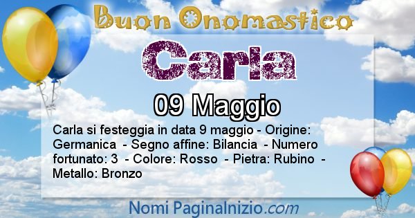 Carla - Onomastico del nome Carla