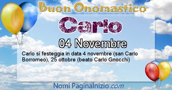 Carlo - Onomastico del nome Carlo