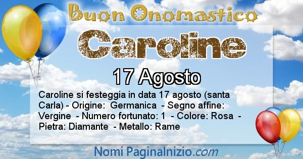 Caroline - Onomastico del nome Caroline