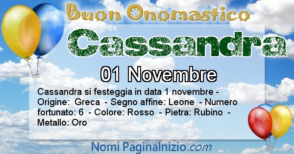 Cassandra - Onomastico del nome Cassandra