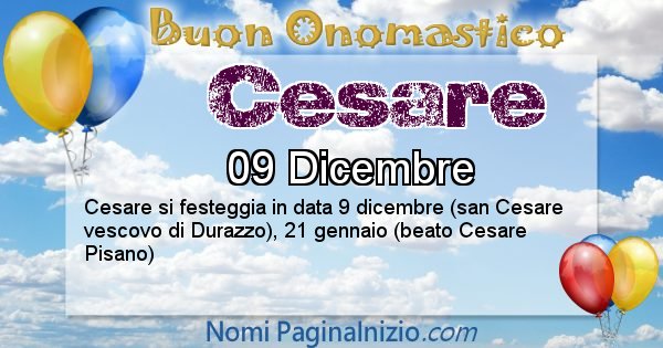 Cesare - Onomastico del nome Cesare