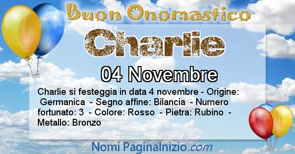 Charlie - Onomastico del nome Charlie