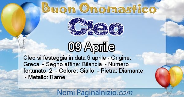 Cleo - Onomastico del nome Cleo