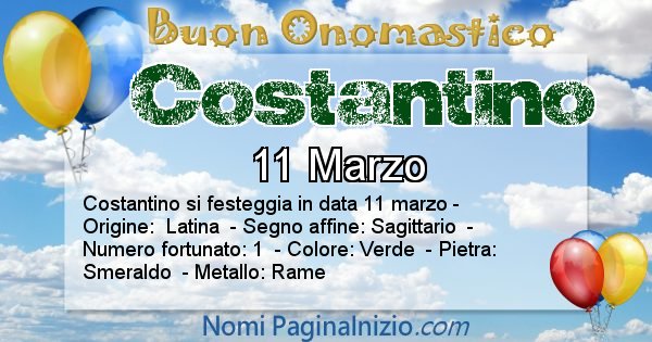 Costantino - Onomastico del nome Costantino