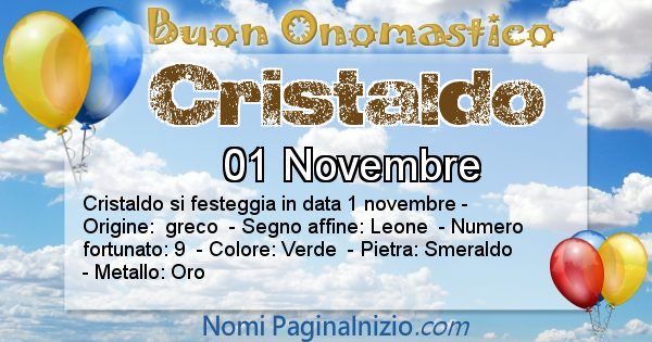 Cristaldo - Onomastico del nome Cristaldo