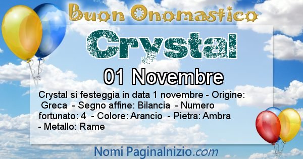 Crystal - Onomastico del nome Crystal