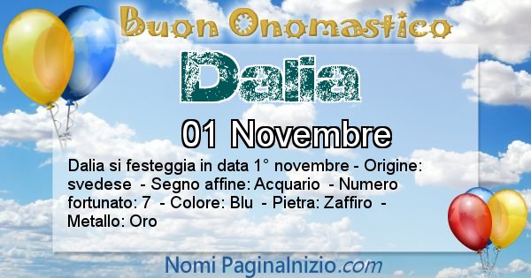 Dalia - Onomastico del nome Dalia