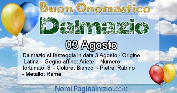 Dalmazio - Onomastico del nome Dalmazio