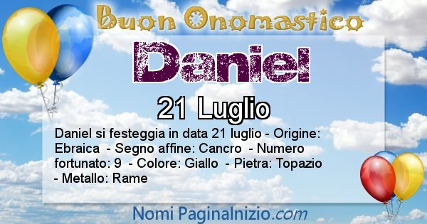 Daniel - Onomastico del nome Daniel