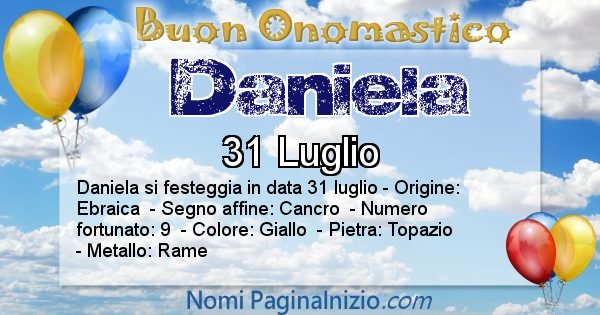 Daniela - Onomastico del nome Daniela