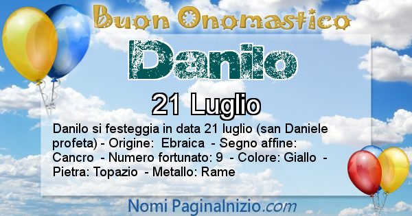 Danilo - Onomastico del nome Danilo