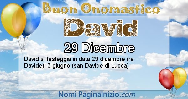 David - Onomastico del nome David