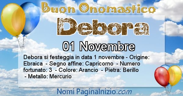 Debora - Onomastico del nome Debora