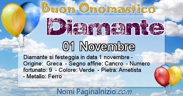 Diamante - Onomastico del nome Diamante