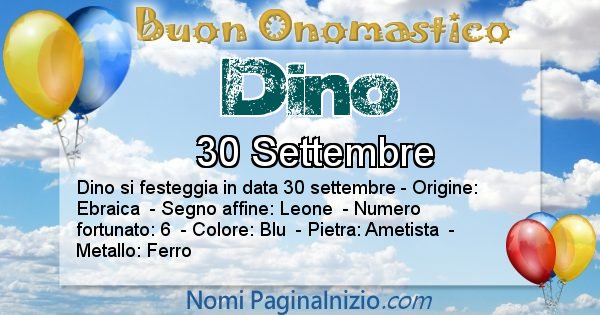 Dino - Onomastico del nome Dino