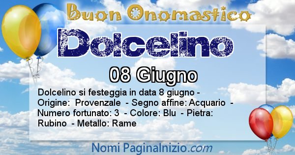 Dolcelino - Onomastico del nome Dolcelino