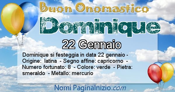 Dominique - Onomastico del nome Dominique