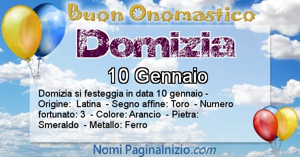 Domizia - Onomastico del nome Domizia