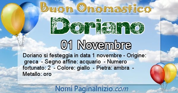 Doriano - Onomastico del nome Doriano