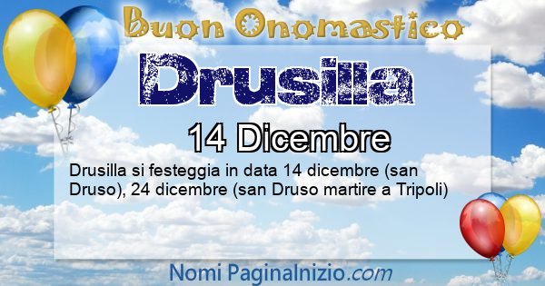 Drusilla - Onomastico del nome Drusilla