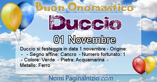 Duccio - Onomastico del nome Duccio
