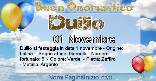 Duilio - Onomastico del nome Duilio