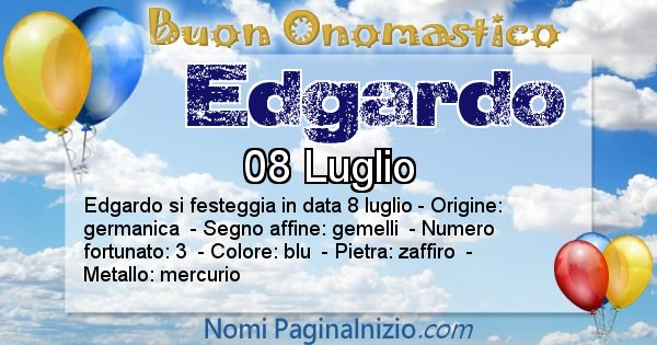 Edgardo - Onomastico del nome Edgardo