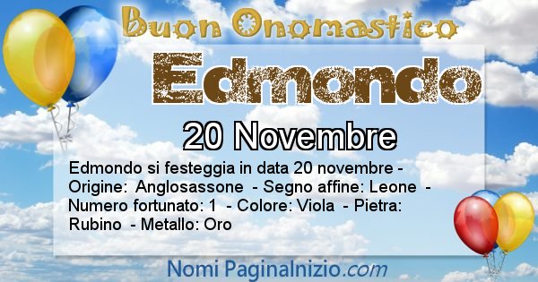 Edmondo - Onomastico del nome Edmondo