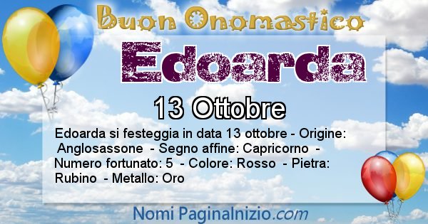 Edoarda - Onomastico del nome Edoarda