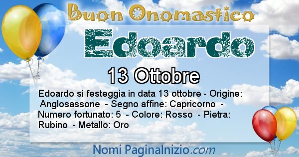 Edoardo - Onomastico del nome Edoardo