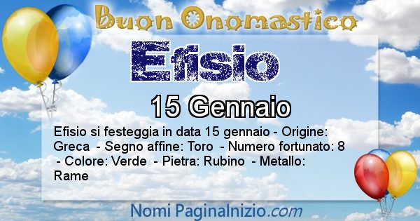 Efisio - Onomastico del nome Efisio