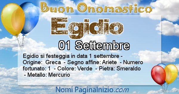 Egidio - Onomastico del nome Egidio