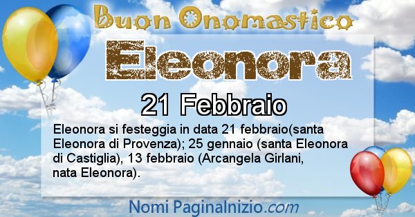 Eleonora - Onomastico del nome Eleonora