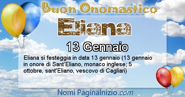 Eliana - Onomastico del nome Eliana