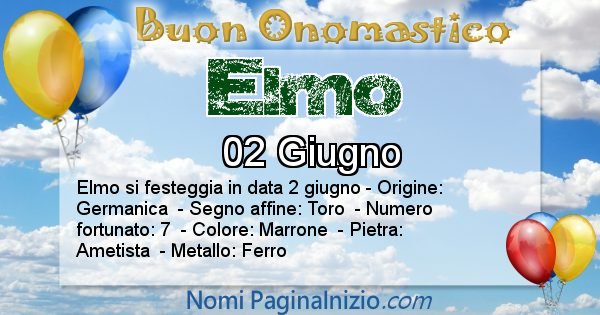 Elmo - Onomastico del nome Elmo