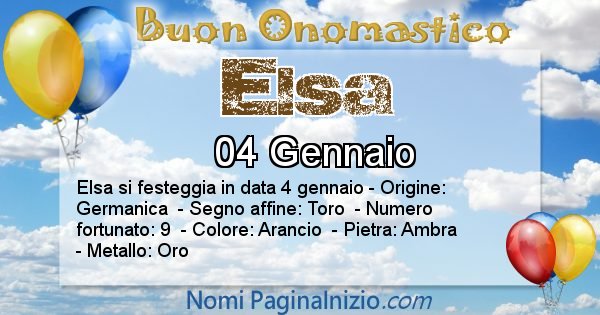 Elsa - Onomastico del nome Elsa