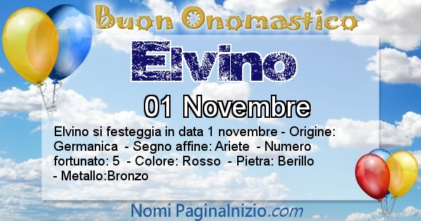 Elvino - Onomastico del nome Elvino