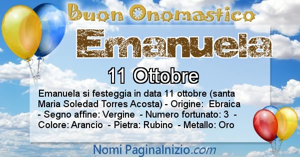 Emanuela - Onomastico del nome Emanuela