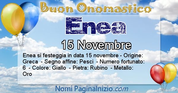 Enea - Onomastico del nome Enea