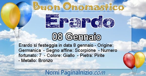 Erardo - Onomastico del nome Erardo