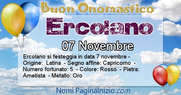 Ercolano - Onomastico del nome Ercolano