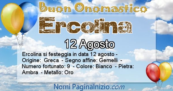 Ercolina - Onomastico del nome Ercolina