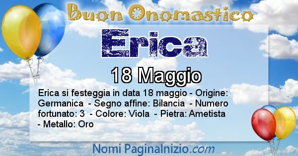 Erica - Onomastico del nome Erica