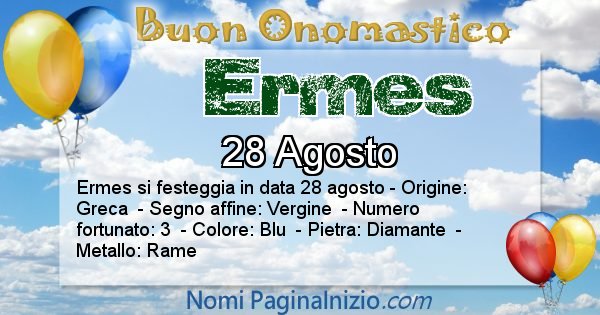 Ermes - Onomastico del nome Ermes