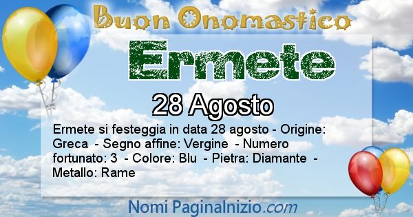 Ermete - Onomastico del nome Ermete