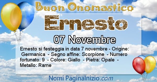 Ernesto - Onomastico del nome Ernesto