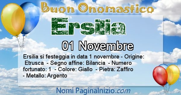 Ersilia - Onomastico del nome Ersilia